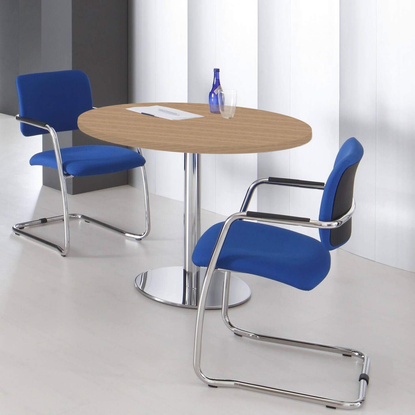 Tische Weberburo Optima Runder Besprechungstisch Esstisch Kuchentisch Tisch Bernstein Eiche Rund O 100 Cm Kuche Haushalt Wohnen Cerocero Mx