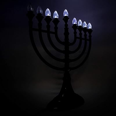 Buy The Dreidel Company Traditional Led Electric Blue Hanukkah Menorah With Crystals Battery Or Usb Powered Includes A Micro Usb 4 Charging Cable Online In Indonesia B08mv8zgmt