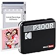KODAK Mini 3 Retro 4PASS Portable Photo Printer (3x3 inches) + 8 Sheets, Black
