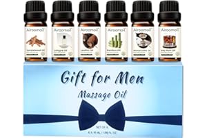 Essential Oil Set, 6 Pack Floral Blends Gift Set - Sandalwood, Cologen, Leather, Bamboo, Brewed Coffee, Bay Rum, Scents for D