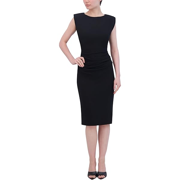 Vince Camuto Women's Crew Neck Tank Dress with Embroidery Mesh Rich Black  X-Small at Amazon Women's Clothing store