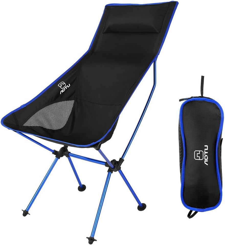 Maudpower Lightweight Outdoor Folding Chair – Heavy duty, Anti-Sink, Portable, Durable for Camping Beach Hiking Fishing Hunting BBQ Picnic Backpacking