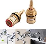 FiTspi 2Pcs 3/4 Inch Bath Tap Cartridges Quarter Turn Replacement view 3