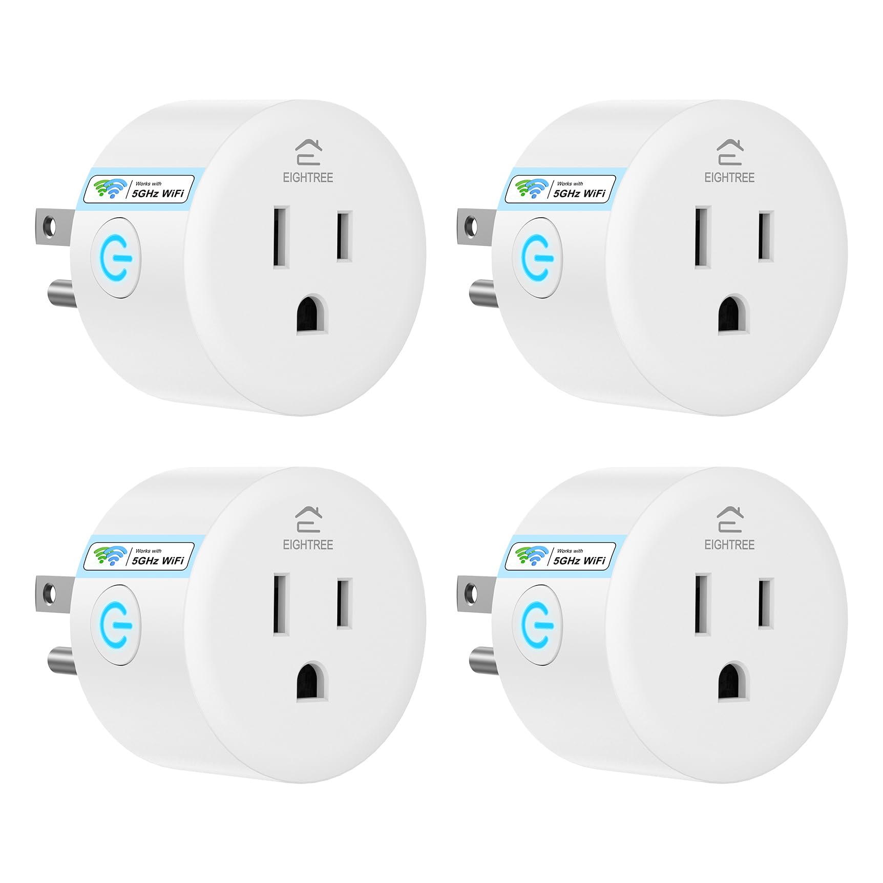 Photo 1 of Eightree Smart Plug 5GHz & 2.4GHz, Smart Outlet WiFi Socket with APP Remote Control, Compatible with Alexa & Google Home, 4 Packs