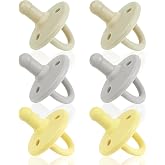 Sweet Child Pacifiers 0-18 Months, Set of 6 Ultra-Light Silicone Binkies with Collapsible Handle &amp; 3 Air Holes for Added Safety, Best Newborn Pacifiers for Baby Boys Or Girls