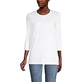 Lands' End Women's 3/4 Sleeve Supima Cotton Crewneck Tunic