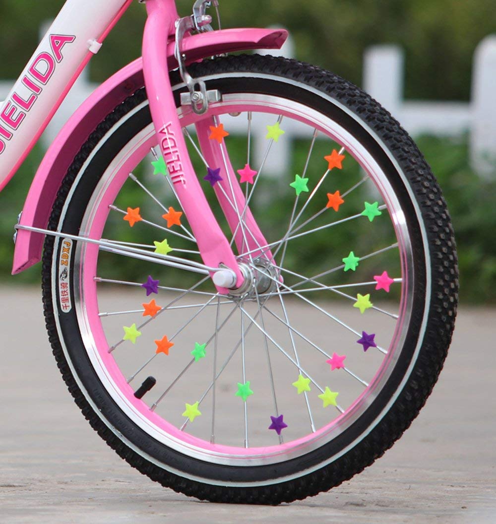 Kids Bike Basket, Wicker Handlebar Bicycle Basket for Girls With Unicorn Necklace, Bell, Streamers, Stickers Decoration Accessories Set