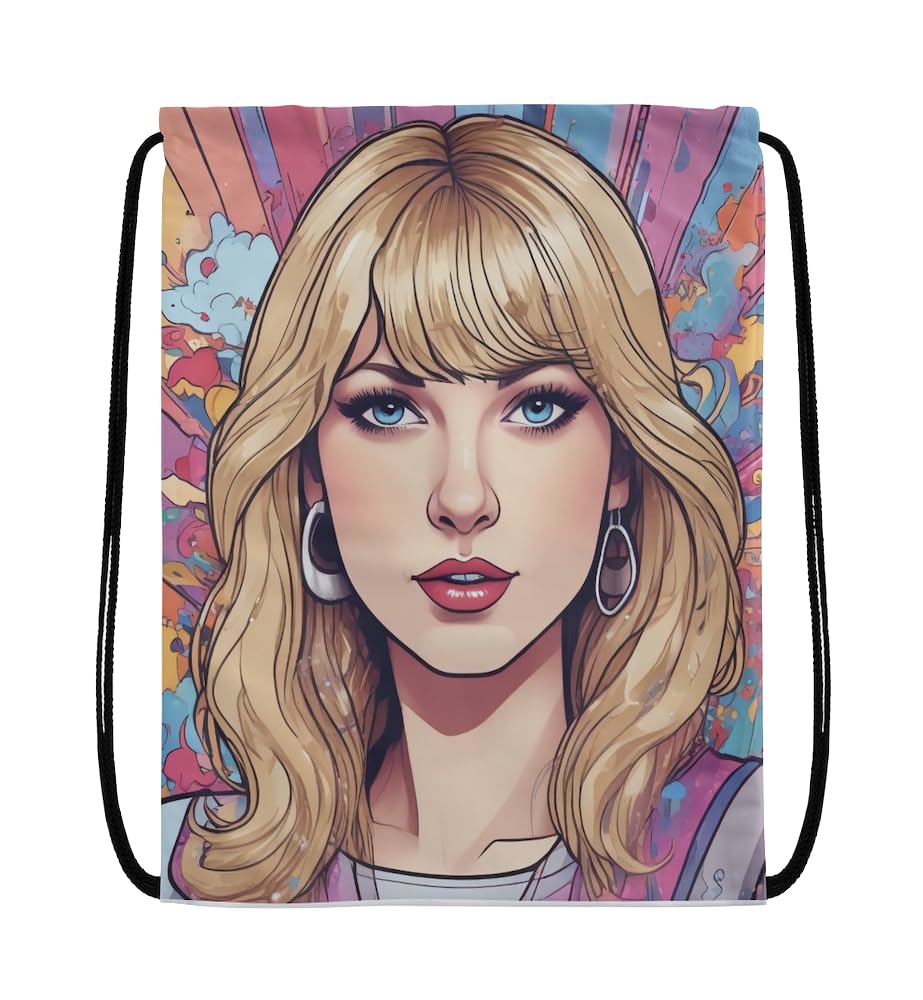 EZB Taylor Portrait Drawstring Bag | 36x30cm Midi Sized Backpack | Multi-Use: Sports Kits, Pump, PE Kits, Gym, Lunch, Holiday, Beach | Taylor bag