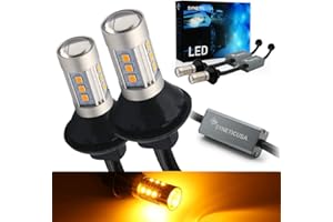 Syneticusa 3157 Error Free Canbus Ready Yellow/Amber LED Front/Rear Turn Signal Light Bulbs DRL Parking Lamp No Hyper Flash All in One