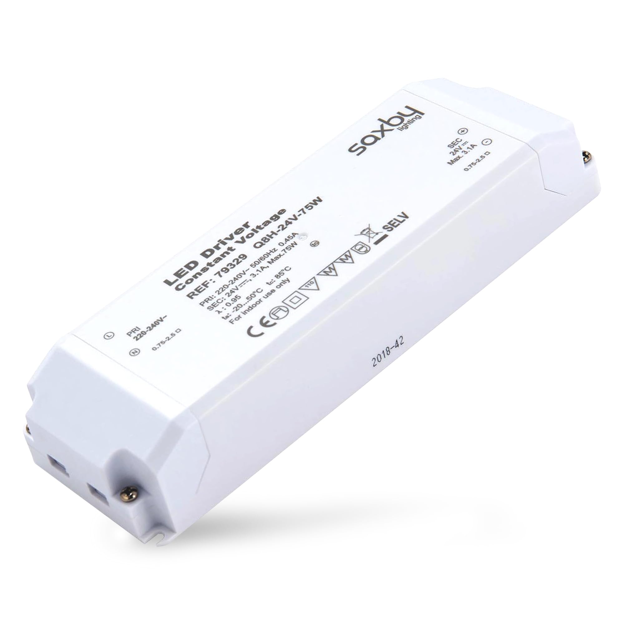 Constant Voltage LED Driver 75W 24V IP20 Rated for Indoor LED Lighting