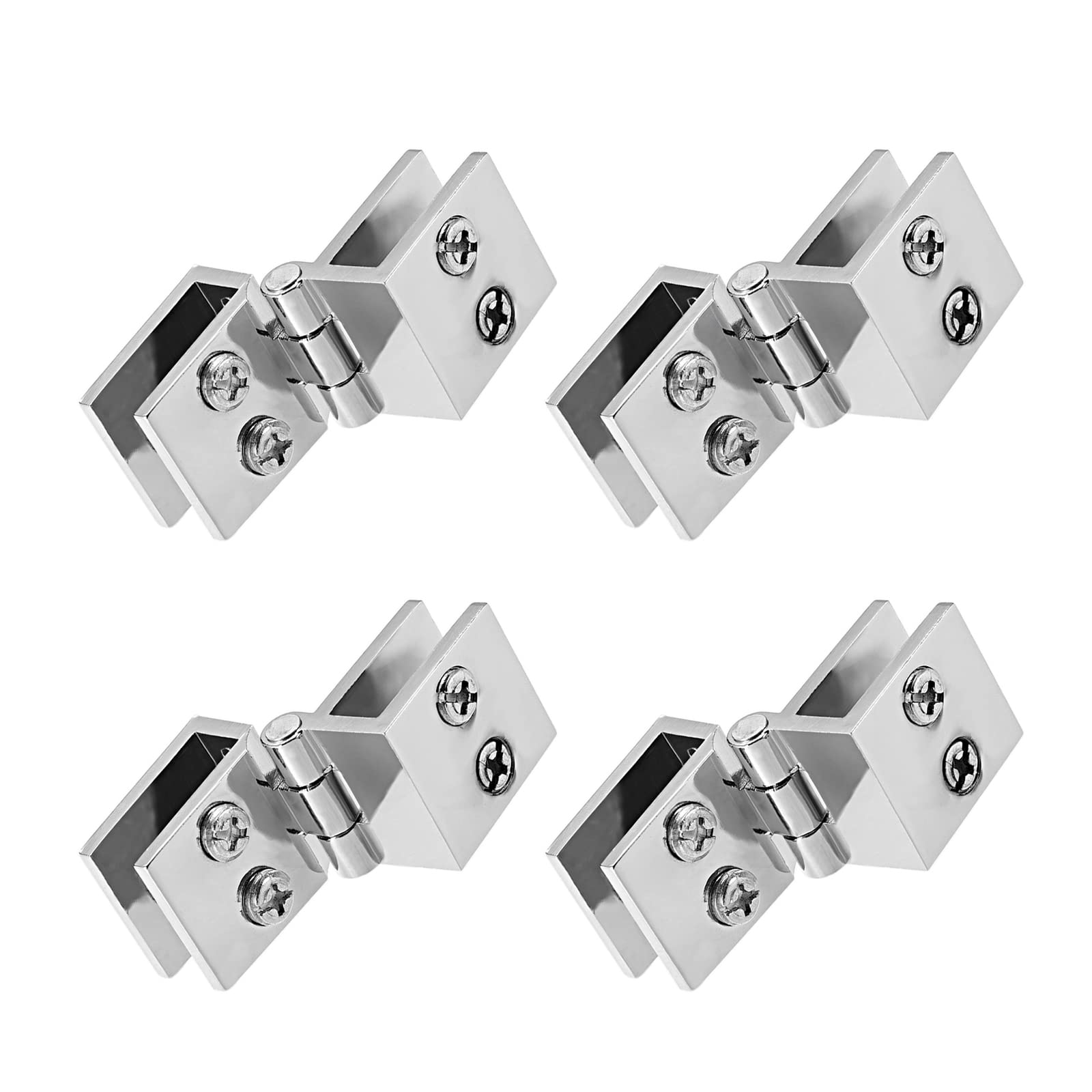 METALLIXITY Glass Door Hinge, (5mm-8mm Glass Thickness) 4Pcs, 90-Degree Glass Hinge Clamp - for Wine Cabinet Display Cabinet Bathroom Gate — image 1