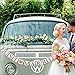 GuassLee JUST Married Banner Car Decorations, Gold Glitter Just Married Sign Garland for Bridal Shower Decorations, Photo Props and Car Decorations