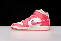 Nike Jordan 1 Mid Women White/Sea Coral-Atmosphere