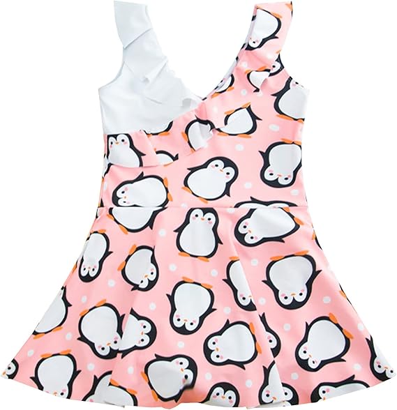 Amazon Sonriia ペンギン柄 水着 女の子 キッズ 子供用 ジュニア スイムウェア スイミング プール 海水浴 温泉旅行 90 160 水着 通販