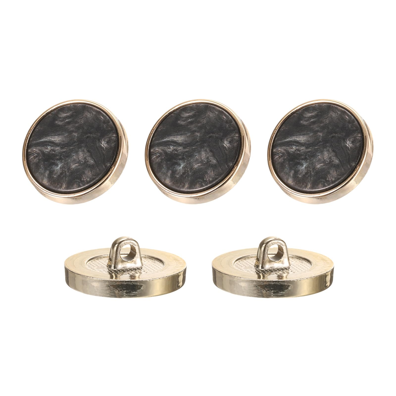 Photo 1 of uxcell 5Pcs Round Button, 23mm/0.9" Resin Vintage Decorative Pattern Button Sewing Craft Accessories for Blazer Clothes Uniform Jacket Coat, Black