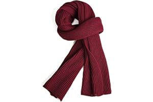 EONPOW Warm Autumn and Winter Scarf, Unisex Pure Color Winter Neck Warm Knitting Yarn Scarf