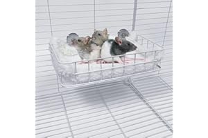 WOLEDOE Rat Cage Platform, All-Metal Basket Chew-Proof Design, Chinchilla Toys and Cage Accessories Ledge Ramp fit Ferret, Guinea Pig, Sugar Glider