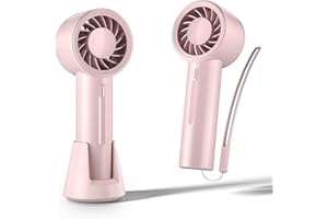 KinYiLO Portable Handheld Fan, Mini Hand Fan with Desktop Base, Small & Powerful 3 Speed, USB Rechargeable Battery Powered, P