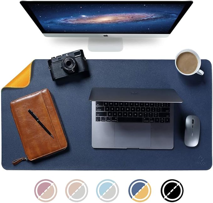 Knodel Desk Mat, Office Desk Pad, 43cm x 90cm PU Leather Desk Blotter