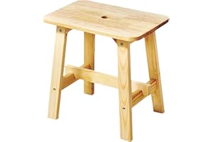 Xmatch Solid Wood Stool, Small Wooden Stools,18 Inch Rectangle Patio Stool, Shoe Changing Stool Vanity Stool Garden Stool (Rectangle 18")