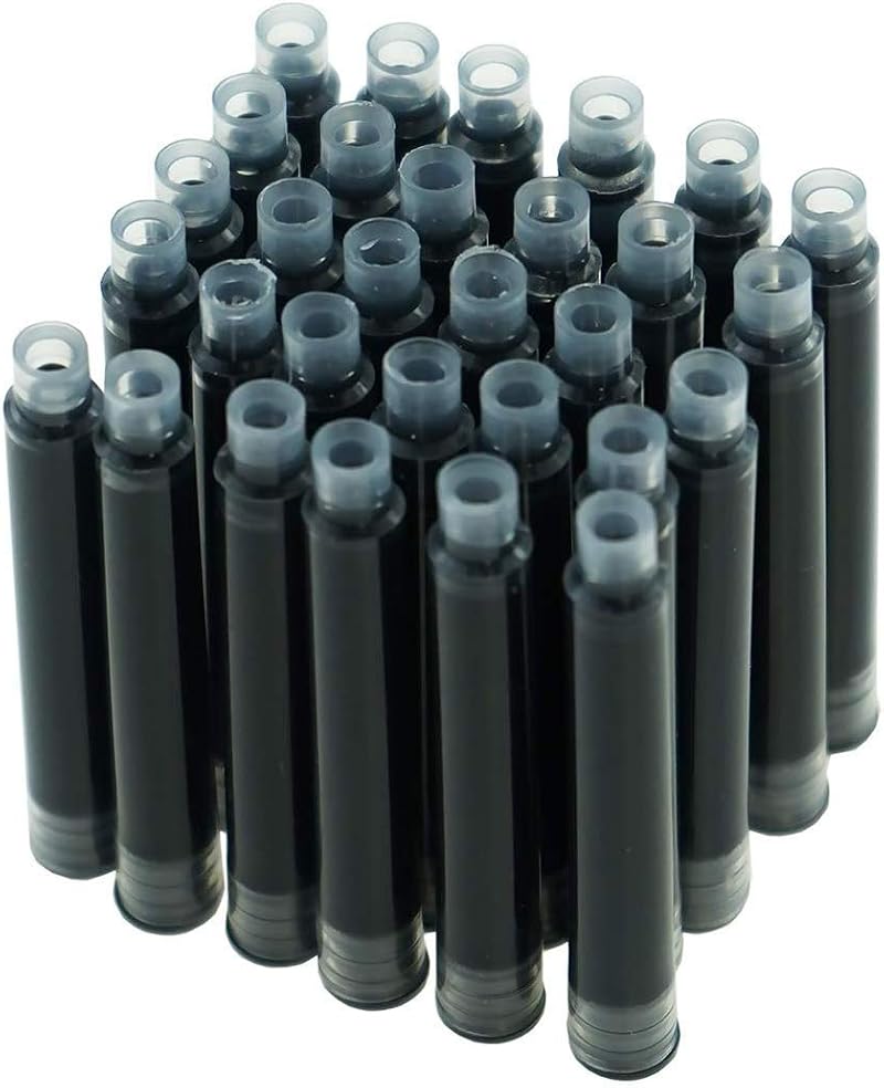 erofa Hongdian Fountain Pen Ink Cartridges Black 30 Pack 3.4 mm Bore