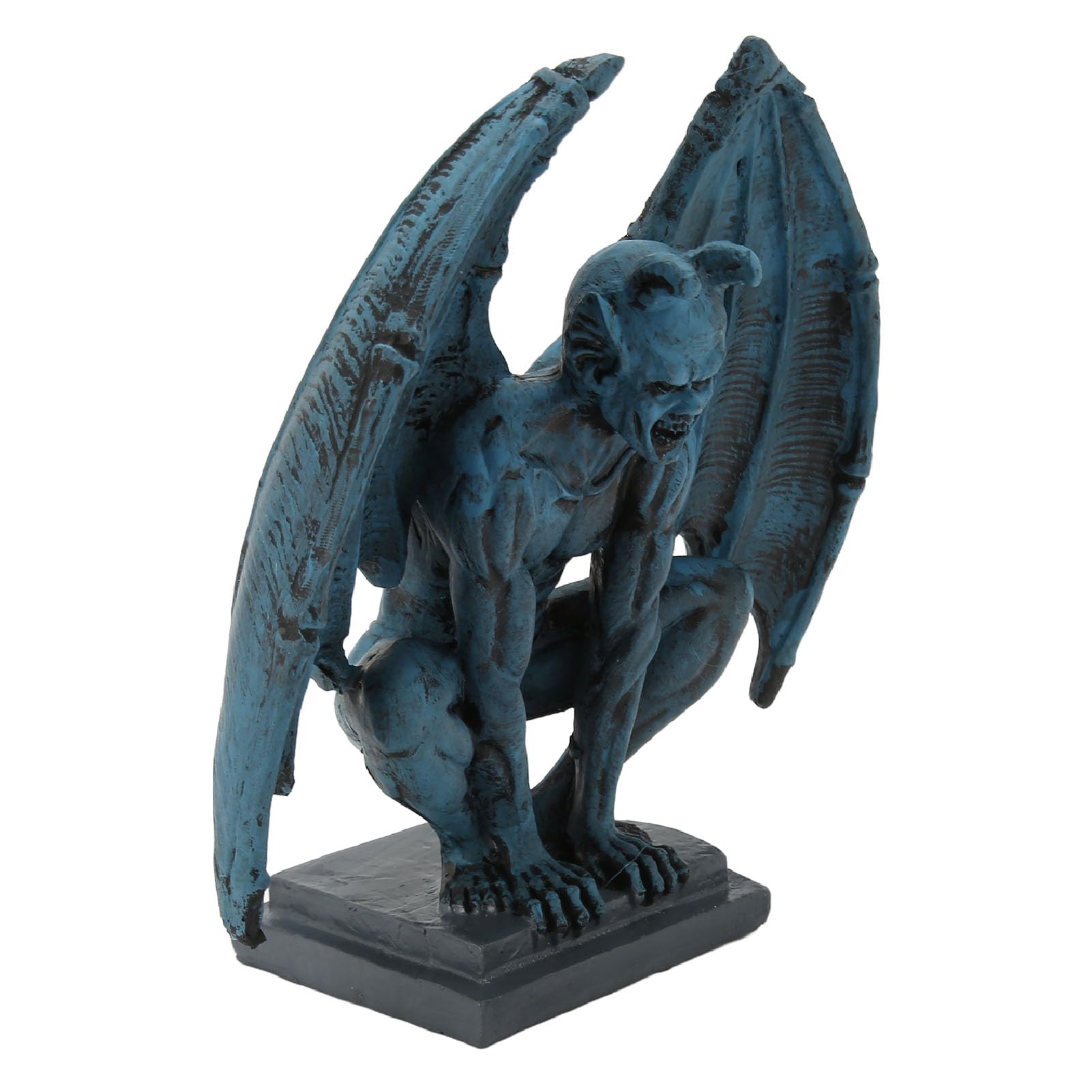 HWGING Gargoyle Statue Lifelike Decorative Resin Gothic Sculpture Ornament for Home Garden Yard Office Blue