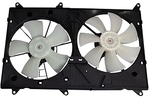 TRQ Radiator Dual Cooling Fan Assembly Compatible with 2001-2003 Lexus RX300 2001-2007 Toyota Highlander TO3115128 TO3115143
