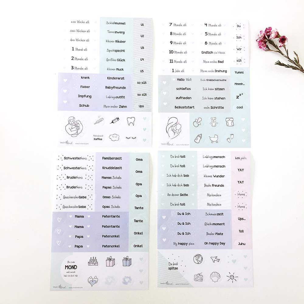 Babygeschenke Taufe Mintkind Baby Tagebuchmein Erstes Jahr Rosa Mit Passendem Stickerbogen Zum Verzieren Baby Luxdental Si