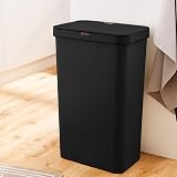 Tower T838005B 50L Sensor Bin Black Rectangular with Fingerprint Proof Exterior view 3