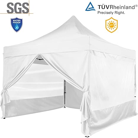 INSTENT® Pro 3x3m Faltpavillon, Alu Pavillon, WASSERDICHT (SGS geprüft) + UV-Schutz 50+ (TÜV Rheinland geprüft), inkl. Zubehö