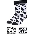 HAPPYPOP Silly Cow Print Socks Men - Cow Socks Teen Boys, Funny Cow Print Gifts Cow Gifts for Cow Lovers Cow Stuff