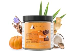 kin+kind Organic Fiber for Dogs&Cats - Pumpkin Boost for Healthy Poops - Digestive Health - Flax Seed, Ginger, Turmeric and C
