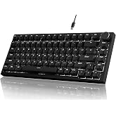 AJAZZ AK820 Mechanical Gaming Keyboard 75% Wired TKL Hot Swappable-Black | Media Knob, Type-C, 5-Layer Noise Absorbing Foam, Gasket Mount, White LED, PBT Keycaps, NKRO, Linear Red Switches, Custom