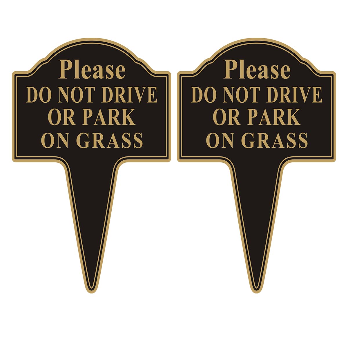 Yuntarda Do not Drive or Park on Grass Sign, 2-Pack 10”x14” Stay Off Grass Sign with Integrated Stake Rust-free Aluminum Yard Sign Easy Install for Outdoor Use