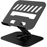 TAPMEI Metal Tablet Stand Holder Adjustable for iPad Kindle Tab, Black | 360&deg; Rotation, Stability Base, Fully-Fold, Compatible with 4-13" Tablet, iPad Pro/Air 11&rdquo; 13&rdquo;, Kindle 11, Galaxy Tab S11 A11