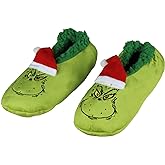 Bioworld Dr. Seuss GRINCH That Stole Christmas Slippers Santa Grinch Slipper Socks with No-Slip Sole For Women Men