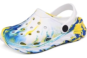 Cubufly Toddler Kids Clogs Garden Shoes for Boys Girls Marbled Tie Dye Water Shoes Slip on Sandals