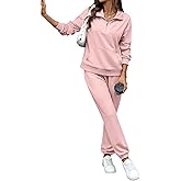 FIOPHY Women's Cozy 2 Piece Outfits Lounge Sets Long Sleeve Half Zip Sweatshirt Tops Jogger Sweatpants Sweats Track Suits Set