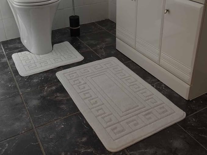 White 2 Piece Bath Mat Set. Available in 25 Colours Amazon.co.uk
