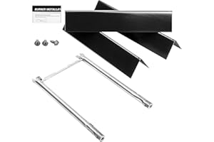 Barbqtime 7635 Flavorizer Bars & 69785 Grill Burner Tubes for Weber Spirit I & II 200 Grills with Front Control, Grill Replacement Parts for Weber Spirit E-210, S-210, E-220, 15.3'' Flavorizer Bar