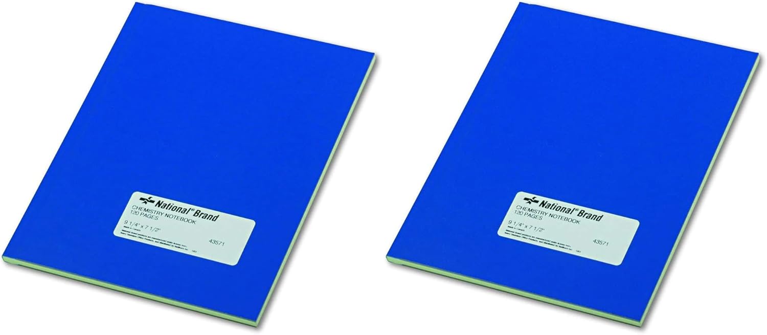 National 43571 Chemistry Notebook, Narrow Rule, 9 1/4 x 7 1/2, Green, 60 Sheets : Science Laboratory Notebooks : Office Products