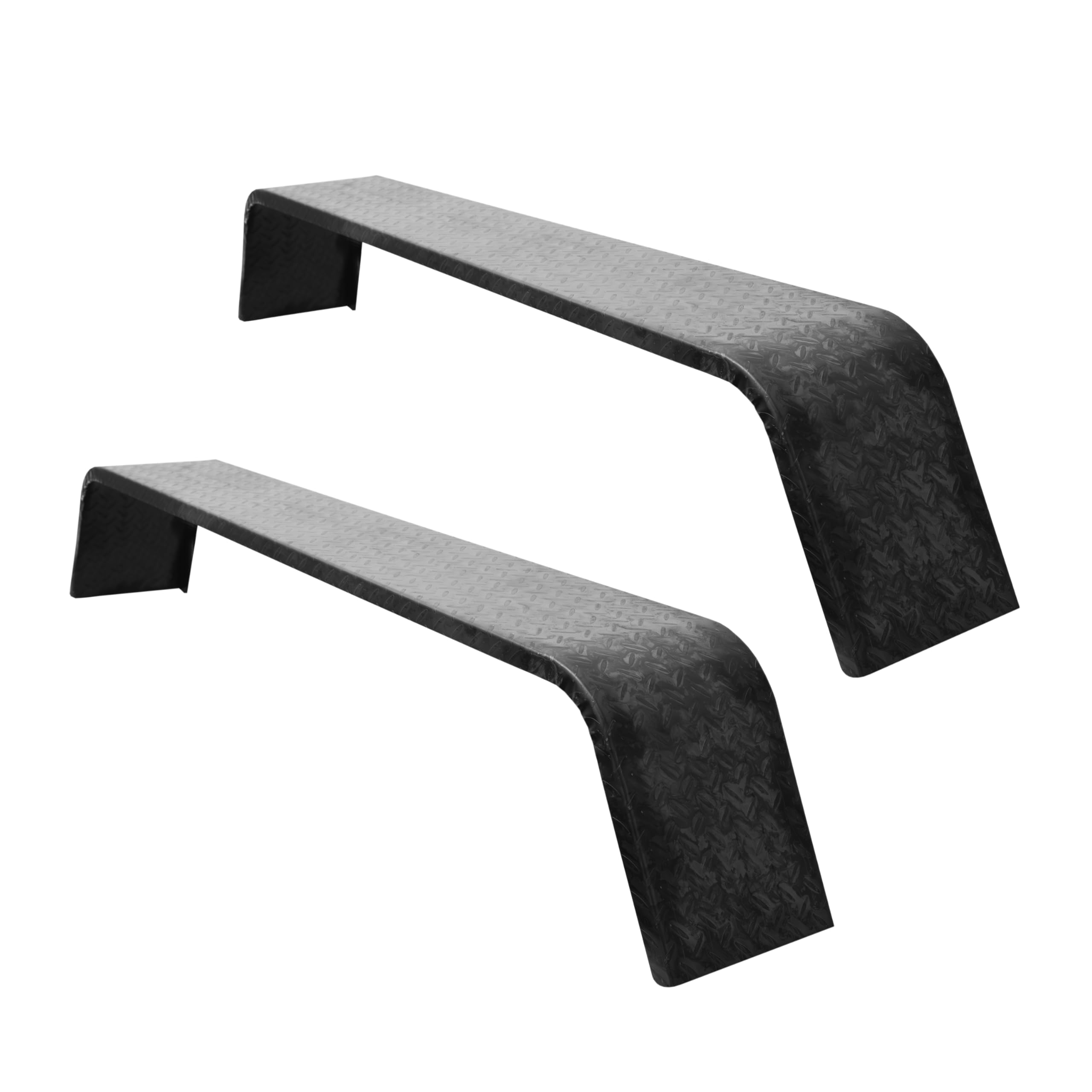 Photo 1 of Extreme Max 5001.6403 Tandem Axle Trailer Fenders – Set of 2 Weld-On 14-Gauge Untreated Steel Fenders, 10" x 75" Flat Top for 13"–15" Wheels – Unpainted Utility Trailer Kit