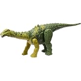 Mattel Jurassic World Wild Roar Dinosaur Toy with Sound &amp; Attack Move, Nigersaurus Posable Action Figure Includes Digital Play, 11 inches Long