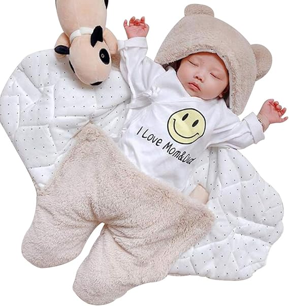 Amazon Co Jp Huicai 生まれたばかりの赤ちゃんの寝袋男の子女の子かわいいラップ毛布 服 ファッション小物