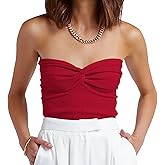 ANRABESS Tube Top for Women Summer Strapless Bandeau Knit Twist Knot Corset Crop Basic Tank Tops 2026 Vacation Beach Clothes