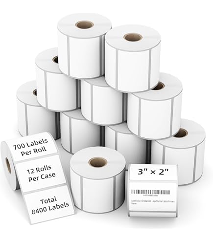 OfficeSmartLabels Thermal Labels - 1.25x0.85 Inch Shipping Stickers (4 Rolls, 6000 Labels)