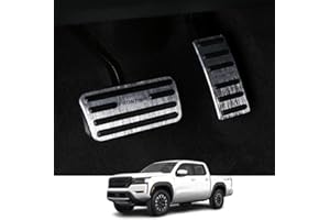 Kakash Custom Interior Accessories for Nissan Frontier 2022 2023 Aluminium Alloy Gas Accelerator Pedal Covers,Anti-Slip No Drilling Brake Foot Pedal Pads 2 Pieces/Set(Silver)