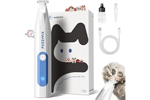 FuzzyFix Dog Paw Trimmer with LED Light, Low Noise Paw Trimmer for Dogs, Type-C Rechargeable Pet Grooming Kit Dog Grooming Clippers for Paws, Eyes, Ears, Face, Rump, 18 mm Widen Blade