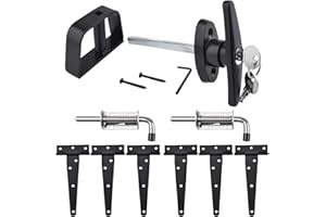 EWONICE Shed Door Hardware Kit- Includes Hinges, Latches, and T-Handle Lock, Door and Window Hinge Set for Shed, Gate, Barn, Playhouse, Chicken Coop and More