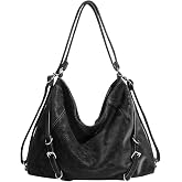 Yuni Sophy Women 3-Way Convertible Soft Hobo Bag | Vintage Adjustable Strap, Can Be Shoulder Backpack &amp; Daily Casual Tote Purse